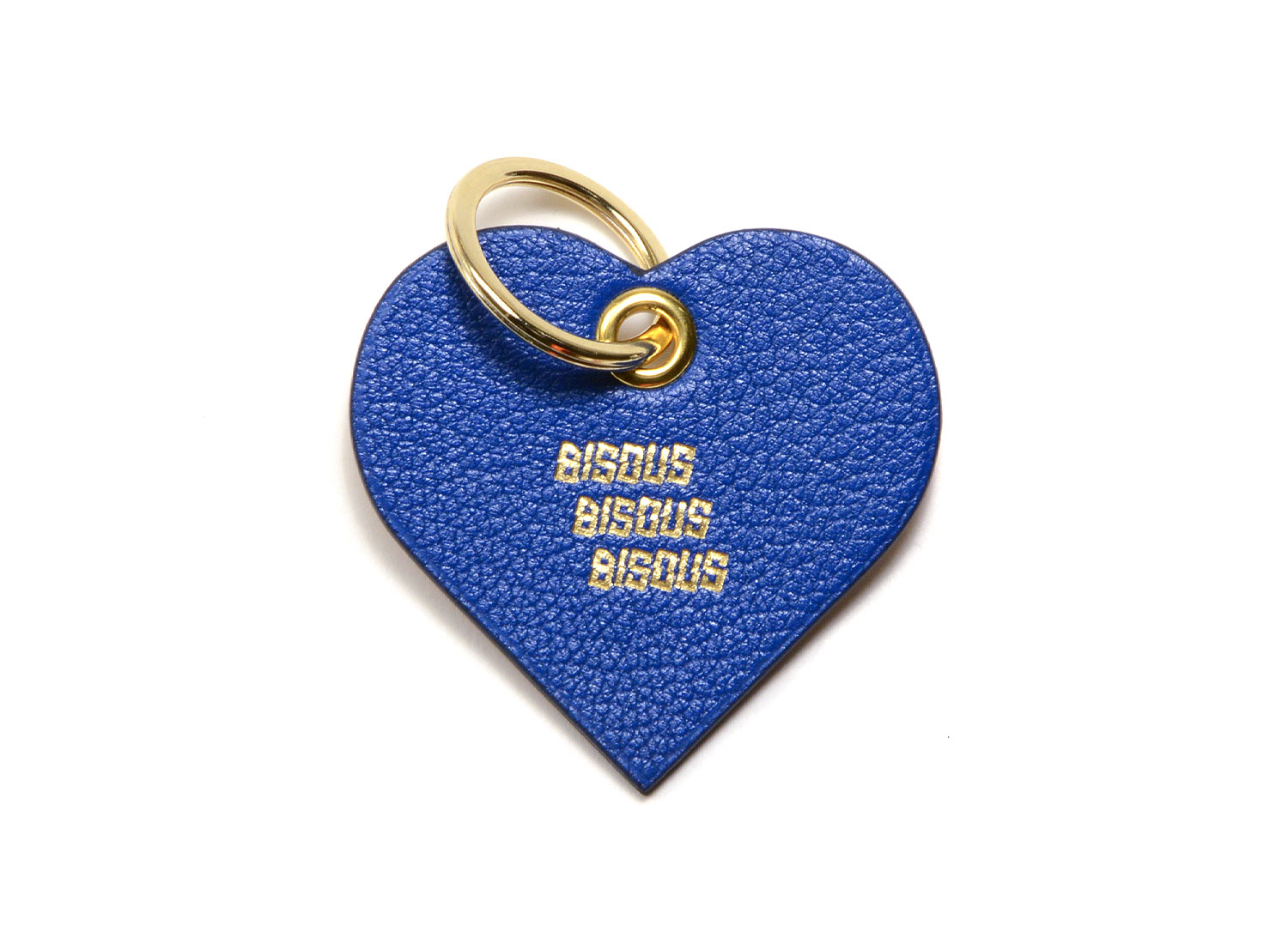 Bisous Skateboards Coeur Leather Key Ring Royal Blue