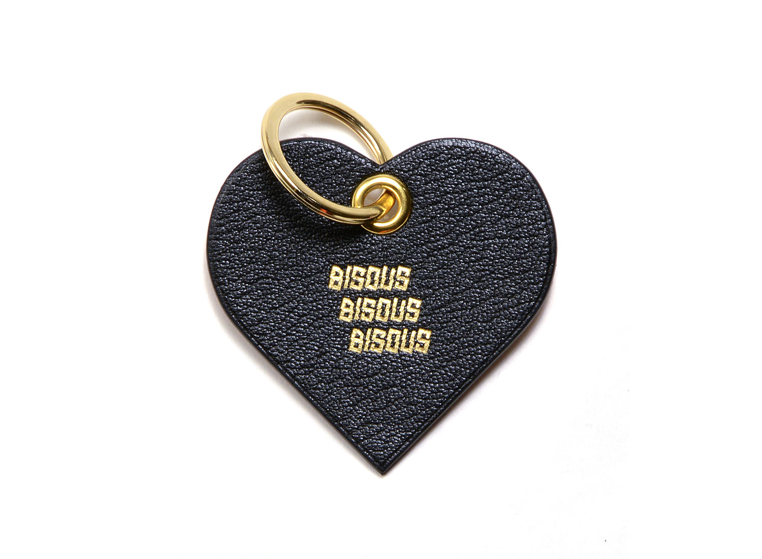 Bisous Skateboards Coeur Leather Key Ring Black