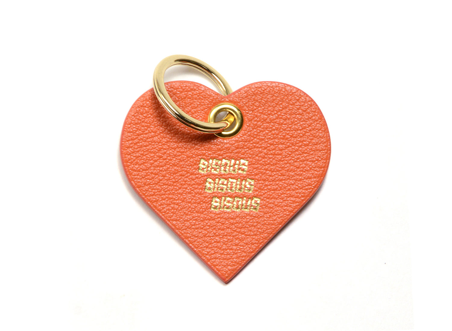 Bisous Skateboards Coeur Leather Key Ring Orange