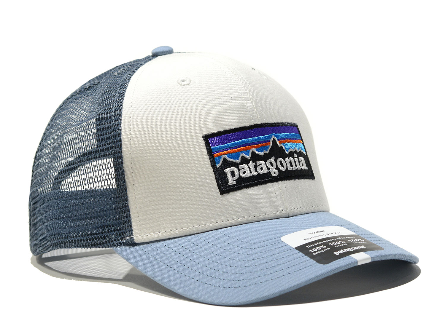 Casquette visière courbée grise P6 logo trucker hat Patagonia Headict