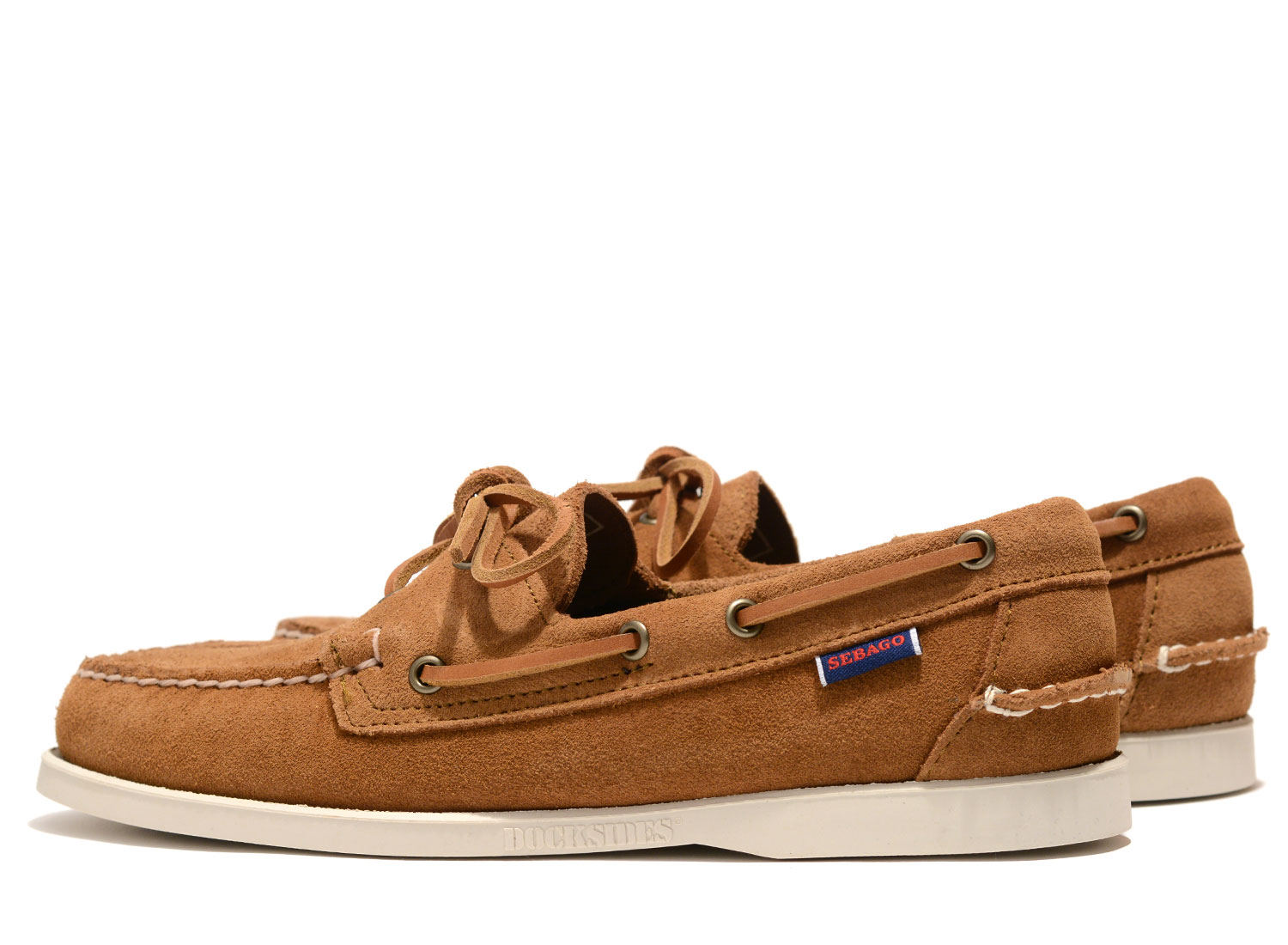 Sebago Docksides Portland Suede Brown Cognac