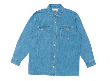 Deus Ex Machina Women Palo Alto Shirt Bleach Stonewash