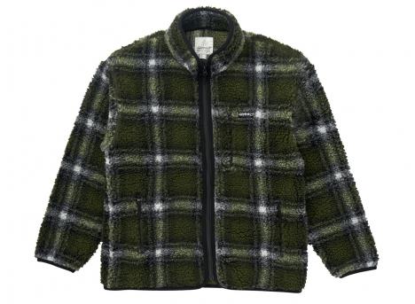 Gramicci Shadow Plaid Sherpa Jacket Olive Shadow Plaid