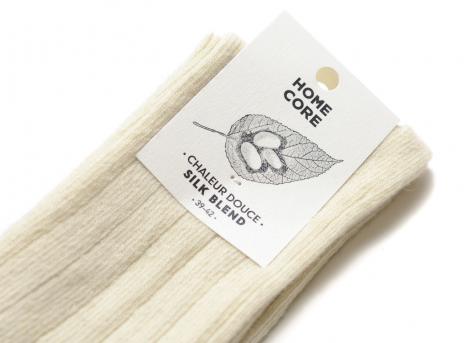 Homecore Wool Silk Socks Earth Cream