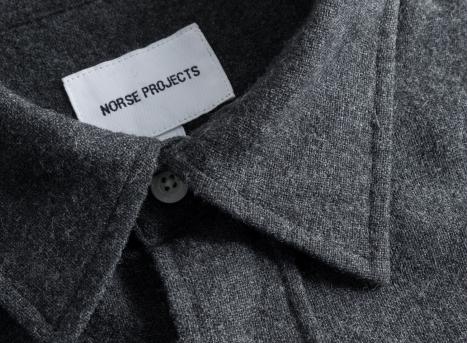 Norse Projects Algot Relaxed Wool Shirt Charcoal Melange