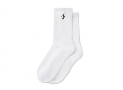 Polar Skate Co Rib Socks No Comply White / Army Green