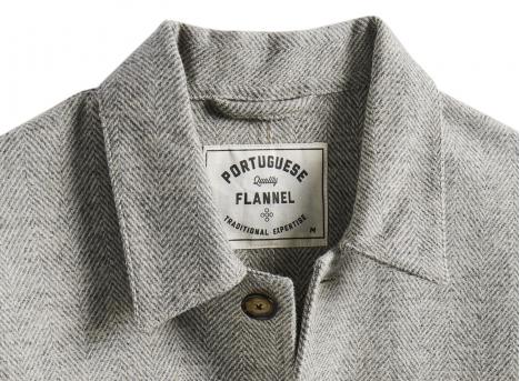 Portuguese Flannel Labura Herringbone Wool Jacket Light Grey