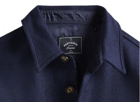 Portuguese Flannel Wool Field Overshirt Navy