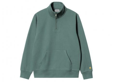 Carhartt Chase Neck Zip Sweat Silver Pine / Gold I033665