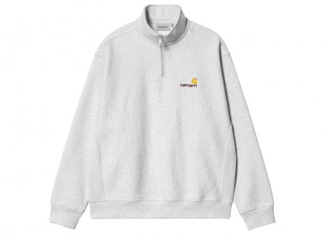 Carhartt Half Zip American Script Sweatshirt Ash Heather I027014