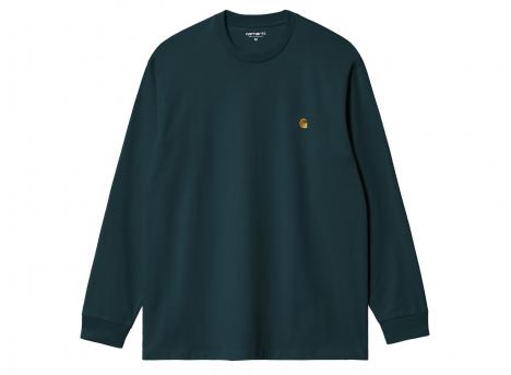 Carhartt LS Chase Tshirt Duck Blue / Gold I026392