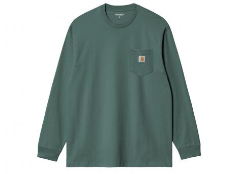 Carhartt LS Pocket Tshirt Silver Pine I030437