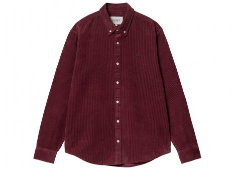 Carhartt Madison Cord Shirt Malbec / Black I029958