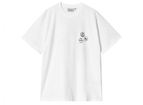 Carhartt Pins Tshirt White / Black Stone Washed I033974