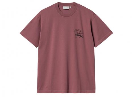 Carhartt Stamp Tshirt Dusty Fuchsia / Black Stone Washed I033670