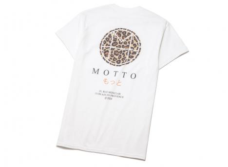 Motto Logo Tee Leopard White