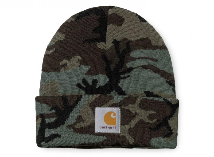 carhartt wip beanie camo evergreen